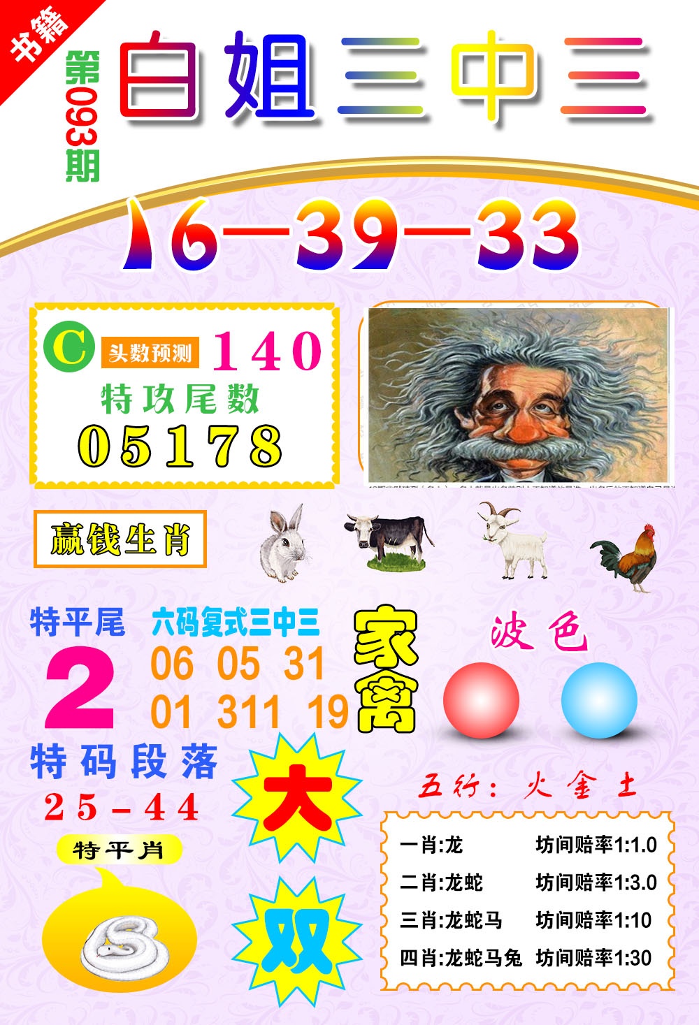 093期澳门白姐锦囊[图]